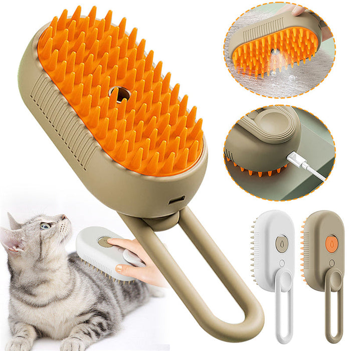 Steam Pet Grooming Brush 3-in-1 – Removes Loose Fur for Cats & Dogs | FurryFlows