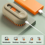 FurryFlows 3-in-1 steam grooming brush box contents USB cable instruction card